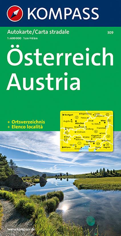 Carta automobilistica n. 309. Austria-Österreich 1:600.000. Ediz. bilingue - copertina