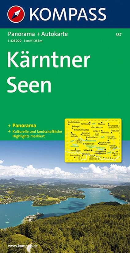 Carta stradale e panoramica n. 337. Laghi della Carinzia-Kämtner Seen 1:50.000. Ediz. bilingue - copertina