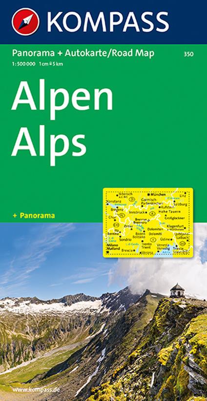 Carta stradale e panoramica n. 350. Alpen-Alps 1:50.000. Ediz. bilingue - copertina