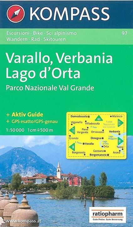 Carta escursionistica n. 97. Laghi settentrionali. Omegna, Varallo, Lago d'Orta 1:50000 - copertina