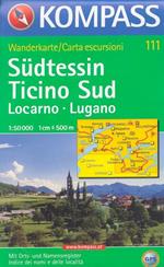 Carta escursionistica n. 111. Svizzera, Alpi occidentale. Locarno, Lugano, Ticino sud 1:50.000. Adatto a GPS. Digital map. DVD-ROM