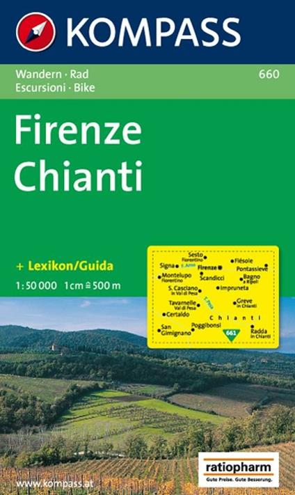 Carta escursionistica n. 660. Toscana, Umbria, Abruzzi. Firenze, Chianti 1:50.000 - copertina