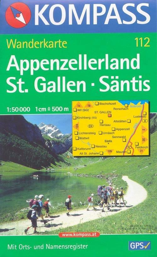 Carta escursionistica n. 112. Svizzera, Alpi occidentale. Appenzellerland, St. Gallen, Säntis 1:50.000. Adatto a GPS. Digital map. DVD-ROM - copertina