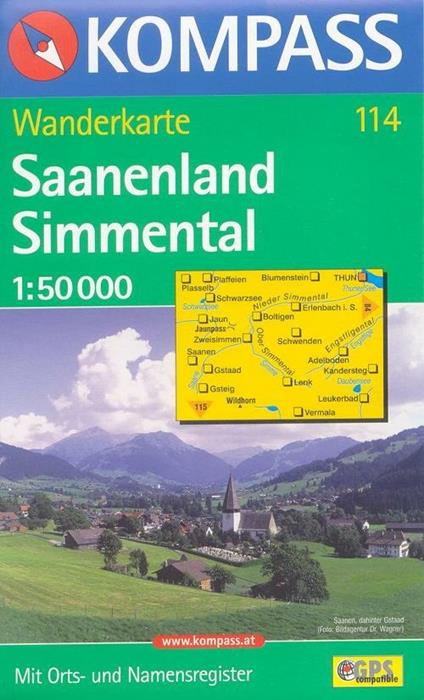 Carta escursionistica n. 114. Svizzera, Alpi occidentale. Saanenland, Simmental 1:50.000. Adatto a GPS. Digital map. DVD-ROM - copertina