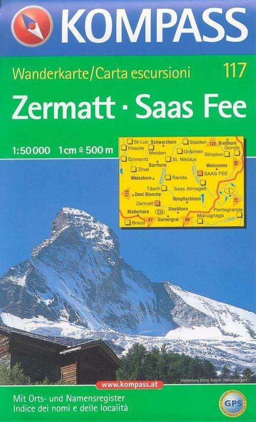 Carta escursionistica n. 117. Svizzera, Alpi occidentale. Zermatt, Saas Fee 1:50.000. Adatto a GPS. Digital map. DVD-ROM - copertina