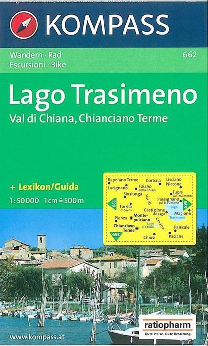 Carta escursionistica n. 662. Toscana, Umbria, Abruzzi. Lago Trasimeno, Val di Chiana, Chianciano Terme 1:50.000 - copertina
