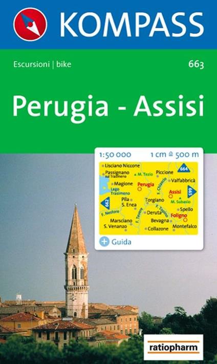 Carta escursionistica n. 663. Toscana, Umbria, Abruzzi. Perugia, Assisi 1:50.000 - copertina