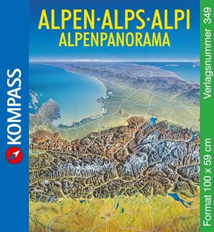 Carta panoramica n. 349. Panorama delle Alpi-Alpenpanorama 1:50.000. Ediz. bilingue - copertina