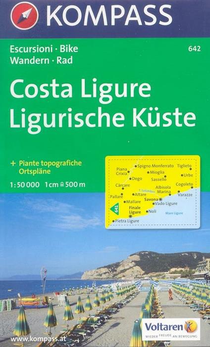 Carta escursionistica n. 642. Costa Azzurra, Liguria. Costa ligure, Finale Ligure, Savona 1:50.000 - copertina