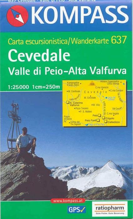 Carta escursionistica n. 637. Trentino, Veneto. Cevedale, valle di Peio, Alta Valfurla 1:25.000. Digital map. DVD-ROM - copertina