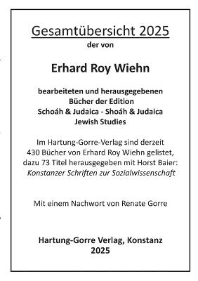 Katalog zu den von Erhard Roy Wiehn bearbeiteten und herausgegebenen Büchern der Edition Schoáh & Judaica - Shoáh & Judaica / Jewish Studies - cover