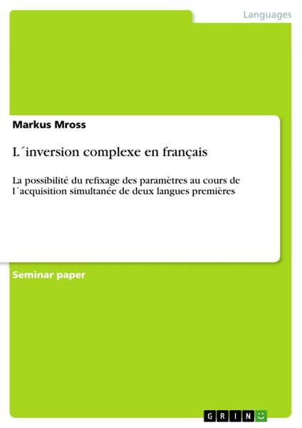 L´inversion complexe en français