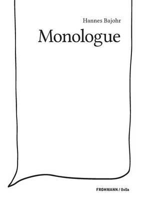 Monologue - Hannes Bajohr - cover