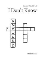 I don't know - Gregor Weichbrodt - cover