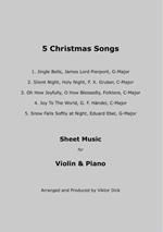 5 Christmas Songs Sheet Music for Violin & Piano