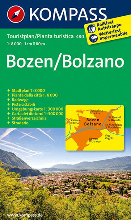 Pianta della città n. 480. Bolzano-Bozen 1:8.000 - copertina