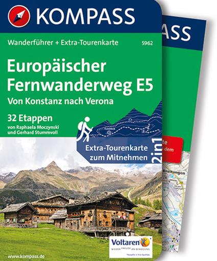 Guida escursionistica n. 5962. Europäischer fernwanderweg E5 von Konstanz nach Verona. Con carta - Raphaela Moczynski,Gerhard Stummvoll - copertina