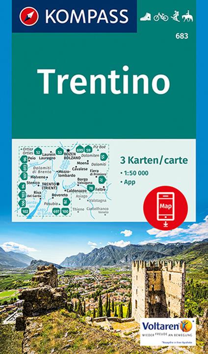 Carta escursionistica n. 683. Trentino 1:50.000 (set di 3 carte) - copertina