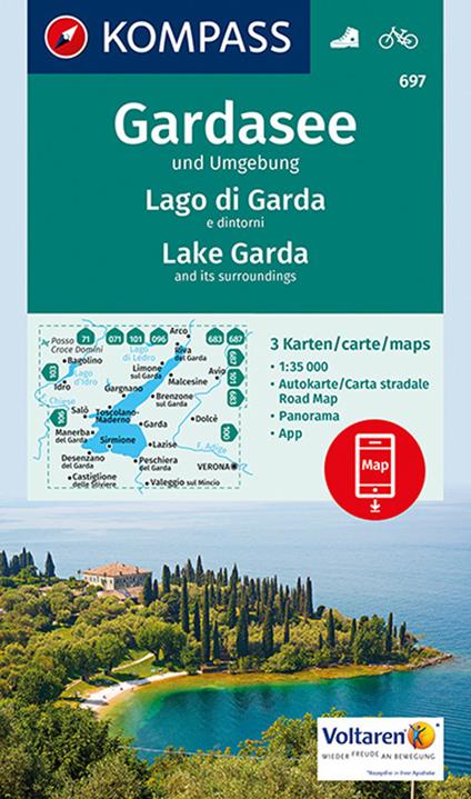 Carta escursionistica n. 697. Lago di Garda e dintorni - Gardasee und Umgebung 1:35.000 (set di 3 carte) - copertina