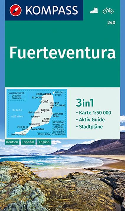 Carta escursionistica n. 240. Fuerteventura 1:50.000. Ediz. tedesca, spagnola e inglese - copertina