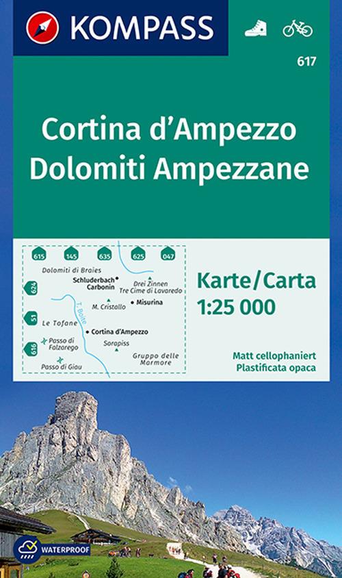 Carta escursionistica n. 617. Cortina d'Ampezzo, Dolomiti Ampezzane 1:25.000 - copertina