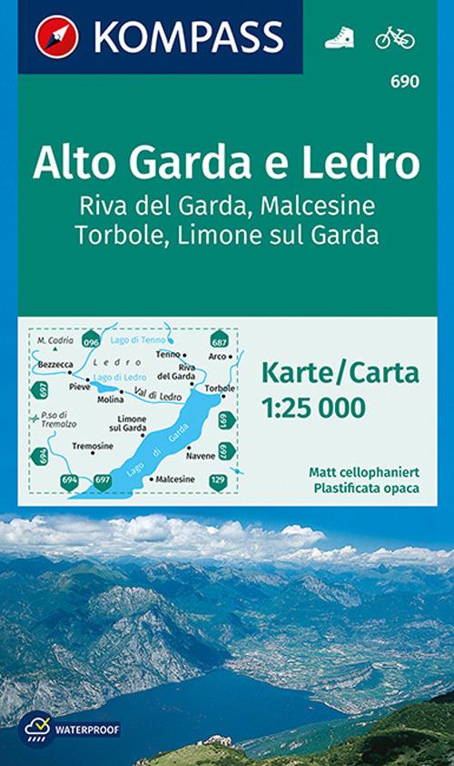 Carta escursionistica n. 690 - Alto Garda e Ledro, Riva del Garda, Malcesine, Torbole, Limone sul Garda 1:25.000 - copertina