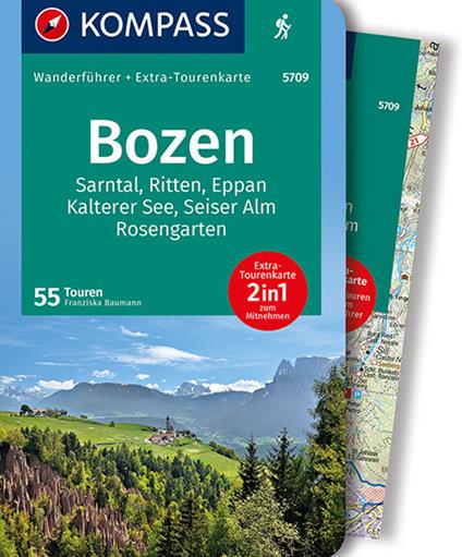 Guida escursionistica n. 5709. Bozen. Sarntal, Ritten, Eppan, Kalterer See, Seiser Alm, Rosengarten. Con carta - Franziska Baumann - copertina