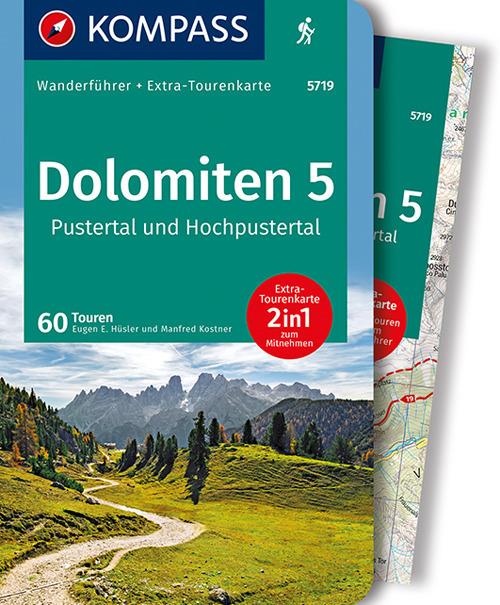 Guida escursionistica n. 5719. Dolomiten 5. Pustertal und Hochpustertal. Con carta - Eugen E. Hüsler,Manfred Kostner - copertina