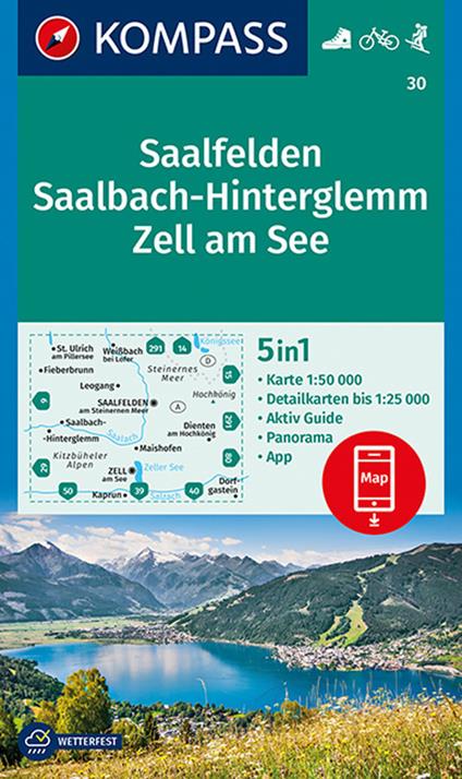Carta escursionistica n. 30. Saalfelden, Saalbach-Hinterglemm, Zell am See 1:50.000 - copertina