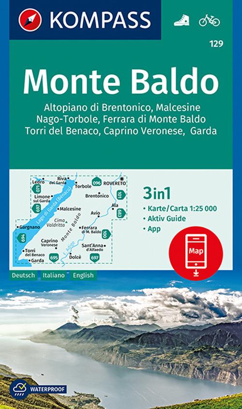 Carta escursionistica n. 129. Monte Baldo 1:25.000. Ediz. multilingue - copertina