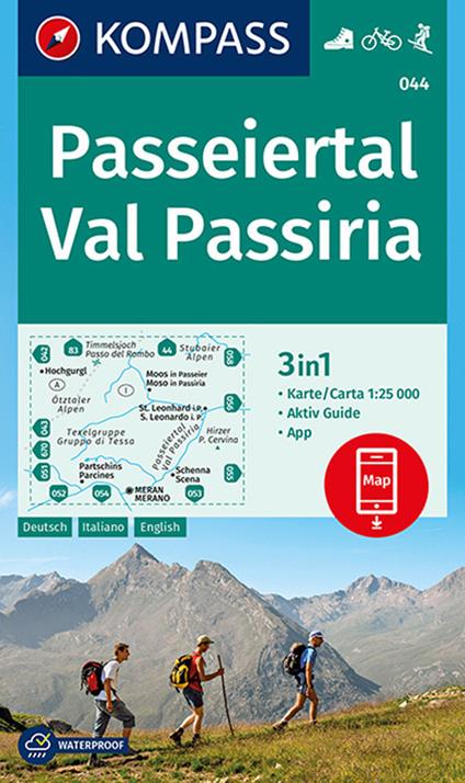 Carta escursionistica n. 044. Val Passiria 1:25.000 . Ediz. italiana, tedesca e inglese - copertina