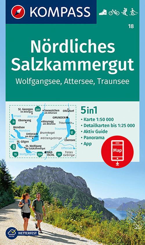 Carta escursionistica n. 18. Nördliches Salzkammergut, Wolfgangsee, Attersee, Traunsee 1:50.000 - copertina