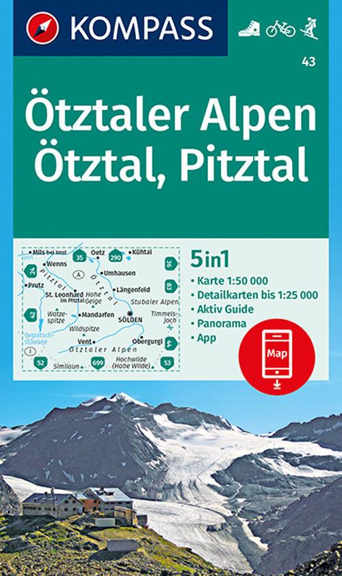Carta escursionistica n. 43. Ötztaler Alpen, Ötztal, Pitztal 1:50.000 - copertina