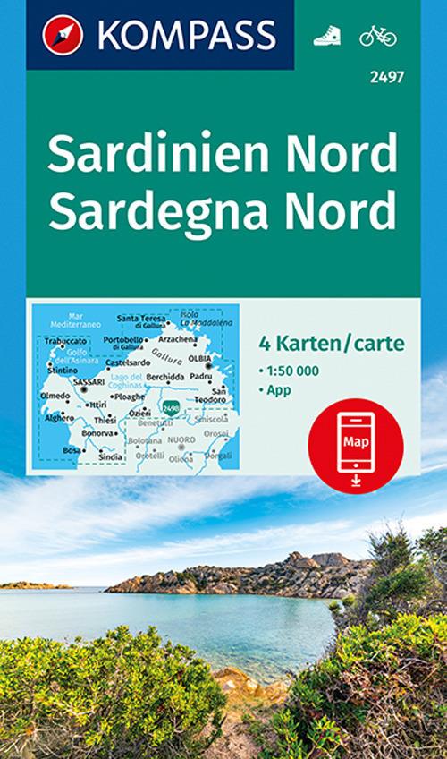 Carta escursionistica n. 2497. Sardegna Nord 1:50.000 (set di 4 carte). Ediz. italiana e tedesca - copertina