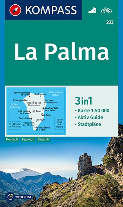 Carta escursionistica n. 232. La Palma 1:50.000. Ediz. tedesca, spagnola e inglese - copertina