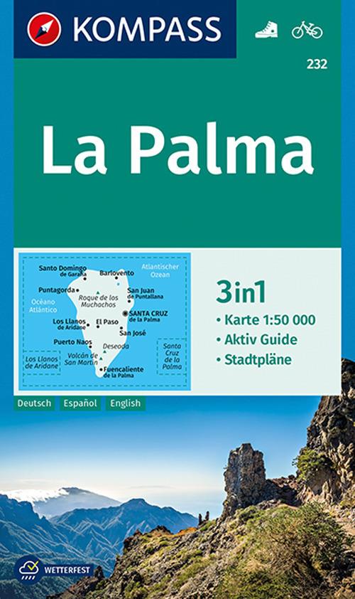 Carta escursionistica n. 232. La Palma 1:50.000. Ediz. tedesca, spagnola e inglese - copertina