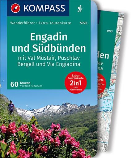 Engadin und Südbünden mit Val Müstair, Puschlav Bergell und Via Engiadina. Con cartina escursionistica - copertina
