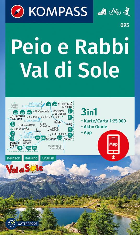 Carta escursionistica n. 95. Peio e Rabbi, Val di Sole 1:25.000 - copertina