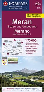 Carta cicloturistica n. 3414. Merano, Bolzano e dintorni 1:70.000