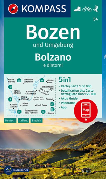 Carta escursionistica n. 54. Bolzano e dintorni 1:50.000 - copertina