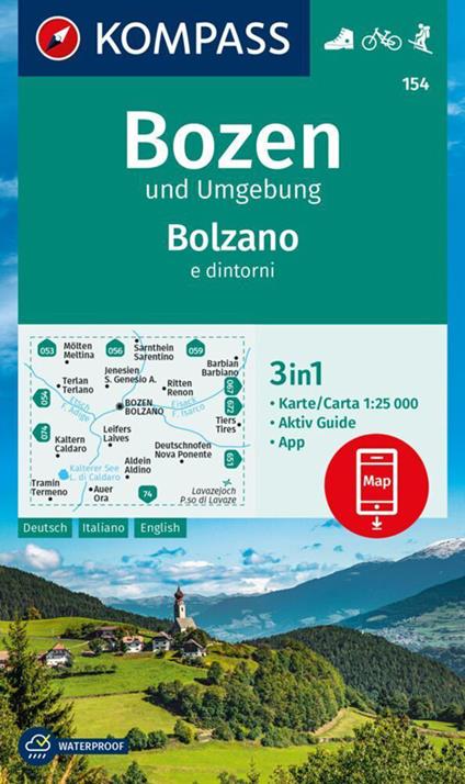 Cartina escursionistica 154 Bolzano e dintorni - copertina