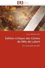 dition Critique Des Contes de Mlle de Lubert