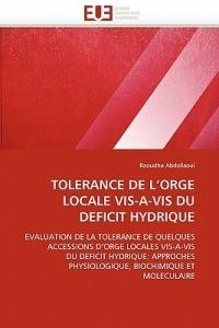 Tolerance de L Orge Locale Vis-A-VIS Du Deficit Hydrique - Abdellaoui-R - cover