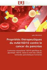 Propri t s Th rapeutiques Du Mab16d10 Contre Le Cancer Du Pancr as