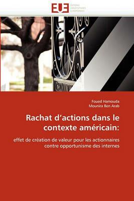 Rachat D Actions Dans Le Contexte Am ricain - Collectif - cover