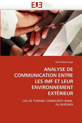 Analyse de Communication Entre Les IMF Et Leur Environnement Ext rieur - Batunanga-D - cover