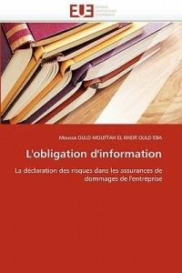 L''obligation d''information - Ould Mouftah El Kheir-M - cover