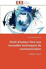 Droit d'Auteur Face Aux Nouvelles Techniques de Communication