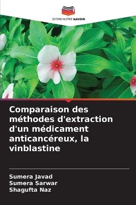 Comparaison des méthodes d'extraction d'un médicament anticancéreux, la vinblastine - Sumera Javad,Sumera Sarwar,Shagufta Naz - cover