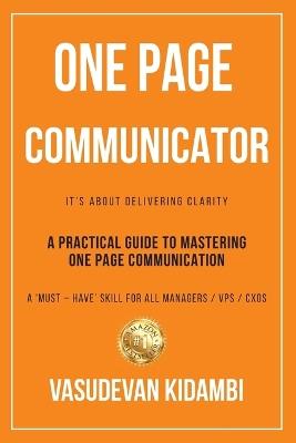 One Page Communicator - Vasudevan Kidambi - cover